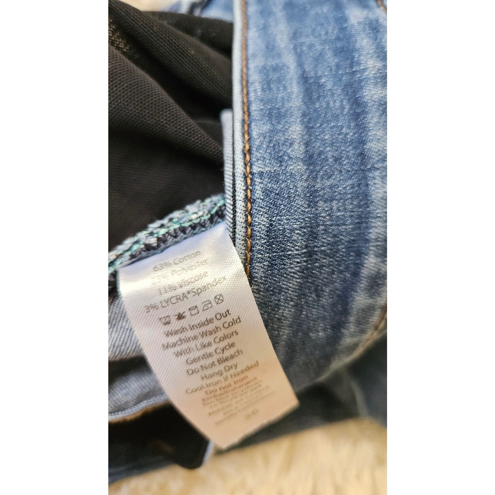 LULAROE Jeans Womens 36 Magic Waist Stretch Style L-161367 Cropped Distressed - Picture 9 of 16